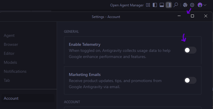 Antigravity Telemetry