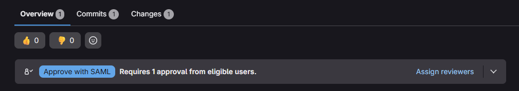 Screenshot of the "Approve with SAML" button