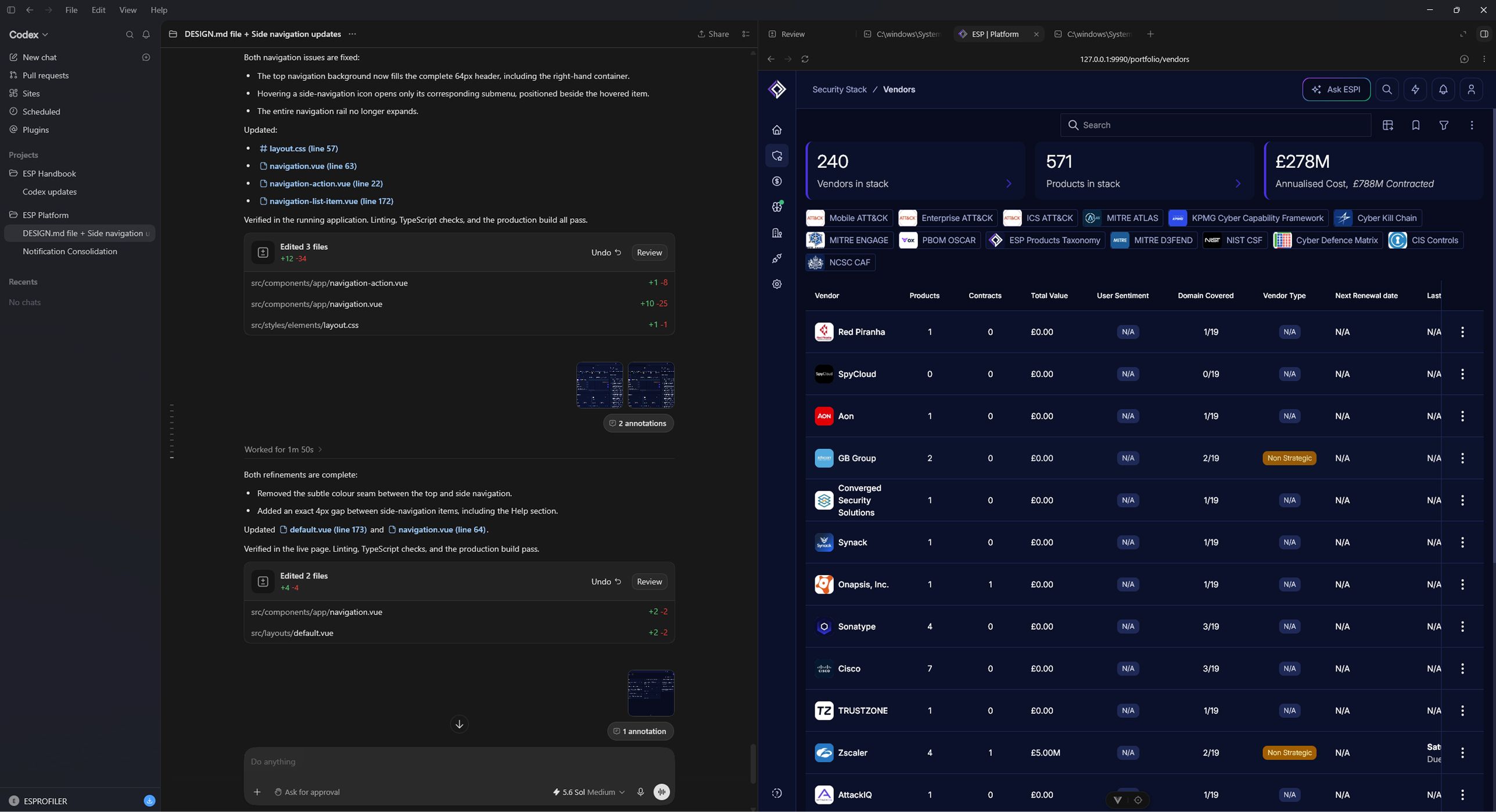 Authenticated application in the Codex browser